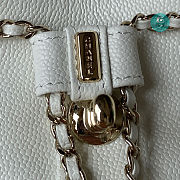 Chanel Backpack Grained Shiny Calfskin & Gold-Tone Metal White 20cm - 3