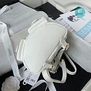 Chanel Backpack Grained Shiny Calfskin & Gold-Tone Metal White 20cm - 2