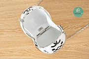 Chanel HELMET MINAUDIERE Resin, Diamanté & Silver-Tone Metal White & Black Size 10×9×11 cm - 2