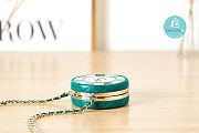 Chanel Clutch With Chain Lambskin, enamel & gold-tone metal Green/White - 3