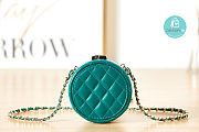 Chanel Clutch With Chain Lambskin, enamel & gold-tone metal Green/White - 5