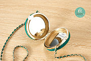 Chanel Clutch With Chain Lambskin, enamel & gold-tone metal Green/White - 6