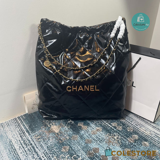 CHANEL 22 LARGE HANDBAG Shiny Calfskin & Gold-Tone Metal Black 45x9x50cm - 1