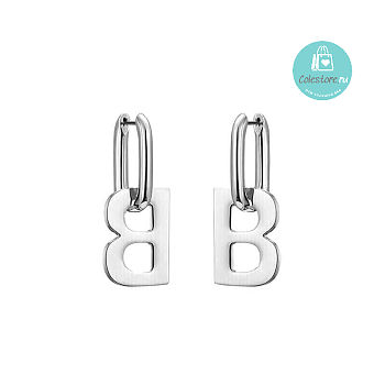 Balenciaga 2B Earrings Silver 