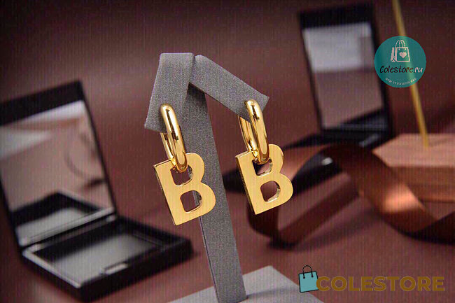 Balenciaga 2B Earrings Gold - 1