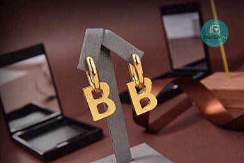 Balenciaga 2B Earrings Gold