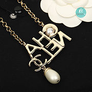 Chanel Gold Necklace Pearl - 4