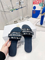 DIOR Evolution Slipper Black Rubber With Embossed Macrocannage Size 35-40cm - 6