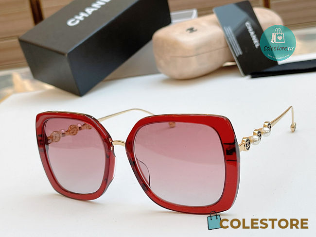 Chanel Red Pearl Sunglasses  - 1