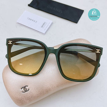 Chanel Small Green Sunglasses 