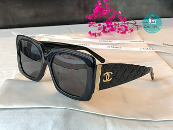 Chanel 5019 Quilted CC Black Sunglasses 