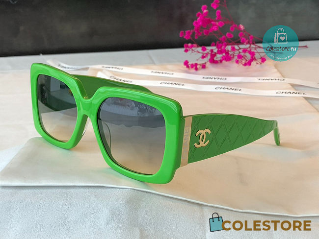 Chanel 5019 Quilted CC Green Sunglasses  - 1