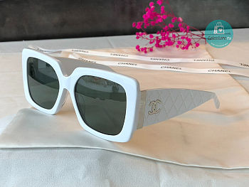 Chanel 5019 Quilted CC White Sunglasses 