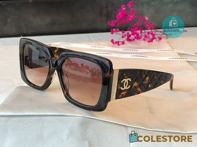 Chanel 5019 Quilted CC Brown/Black Sunglasses  - 1