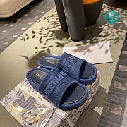 Christian Dior Blue Light Brown Slippers Size 35-40cm - 1