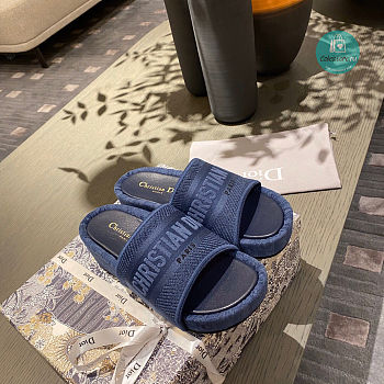 Christian Dior Blue Light Brown Slippers Size 35-40cm