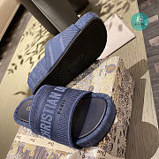 Christian Dior Blue Light Brown Slippers Size 35-40cm - 3
