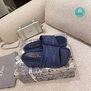 Christian Dior Blue Light Brown Slippers Size 35-40cm - 5