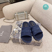 Christian Dior Blue Light Brown Slippers Size 35-40cm - 6