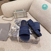 Christian Dior Blue Light Brown Slippers Size 35-40cm - 4