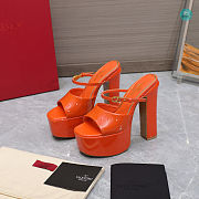 Valentino Garavani Tan-Go 155 Patent-Leather Platform Heels Orange 155mm - 5