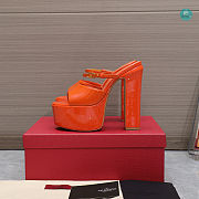 Valentino Garavani Tan-Go 155 Patent-Leather Platform Heels Orange 155mm - 4