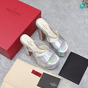 Valentino Garavani Tan-Go 155 Patent-Leather Platform Heels Silver 155mm - 5