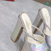 Valentino Garavani Tan-Go 155 Patent-Leather Platform Heels Silver 155mm - 4