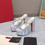 Valentino Garavani Tan-Go 155 Patent-Leather Platform Heels Silver 155mm - 2