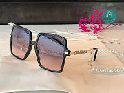 Chanel Square Black Sunglasses Pearl  - 1