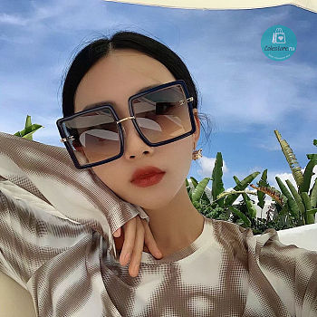 Chanel Dark Blue White Sunglasses 