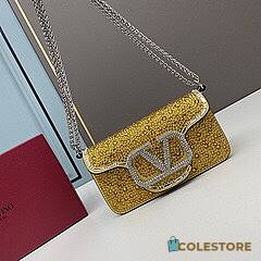 Valentino Garavani Loco Vlogo Shouder Bags Yellow Size 20x11x5cm - 1