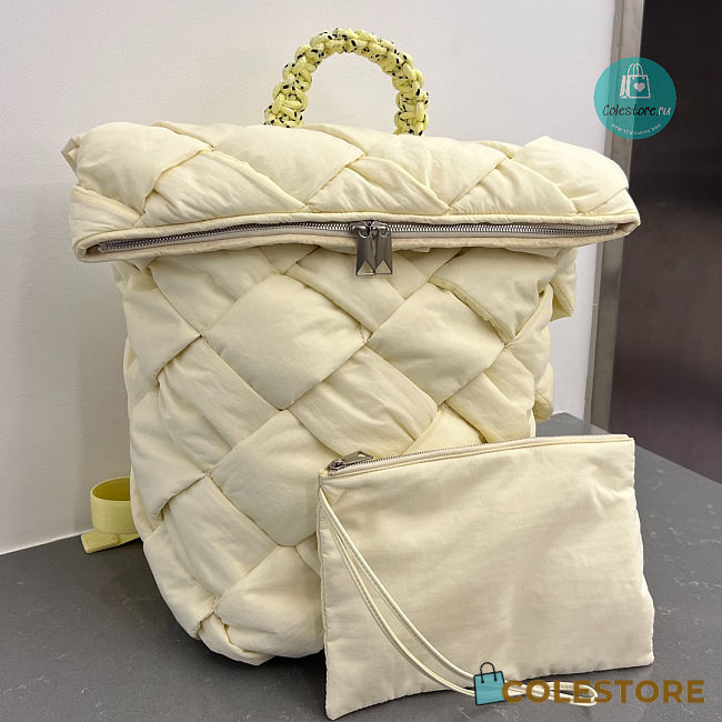 Bottega Veneta Padded Tech Cassette Backpack White 40x26x23cm - 1