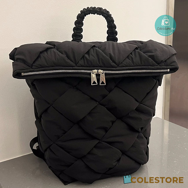 Bottega Veneta Padded Tech Cassette Backpack Black 40x26x23cm - 1