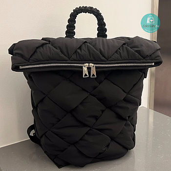 Bottega Veneta Padded Tech Cassette Backpack Black 40x26x23cm