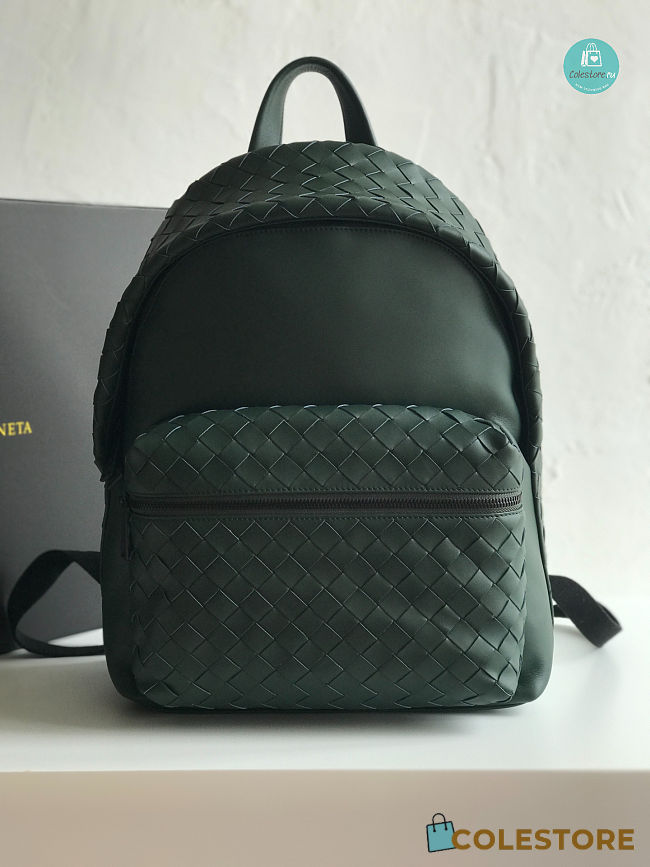 Bottega Veneta Intrecciato Leather Backpack Green Size 41x28.5x16cm  - 1