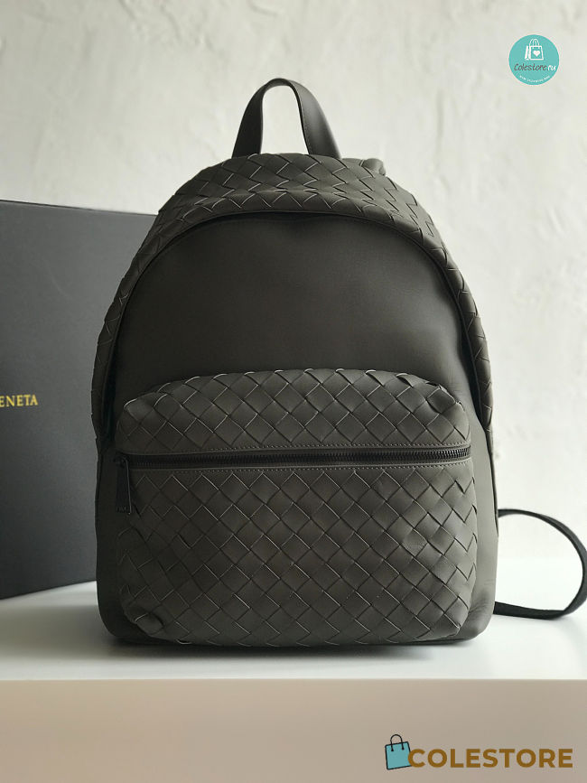 Bottega Veneta Intrecciato Leather Backpack Black Size 41x28.5x16cm - 1