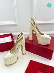 Valentino Garavani Tan-Go Patent Leather Platform Pumps White Size 35-42cm - 1