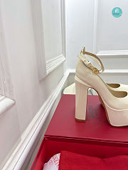 Valentino Garavani Tan-Go Patent Leather Platform Pumps White Size 35-42cm - 6