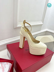 Valentino Garavani Tan-Go Patent Leather Platform Pumps White Size 35-42cm - 5
