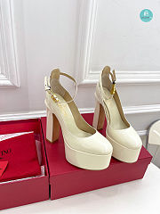 Valentino Garavani Tan-Go Patent Leather Platform Pumps White Size 35-42cm - 4