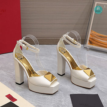 Valentino Garavani Off-White One Stud 120 Heeled Sandals Size 35-42cm