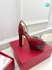 Valentino Garavani Tan-Go Patent Leather Platform Pumps Red Size 35-42cm - 2