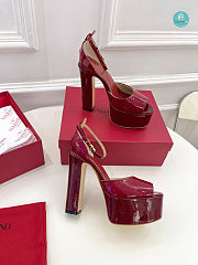 Valentino Garavani Tan-Go Patent Leather Platform Pumps Red Size 35-42cm - 5
