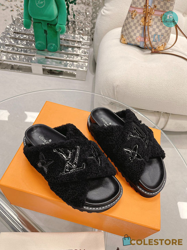  Louis Vuitton Paseo Flat Comfort Slipper Black Size 35-40cm - 1