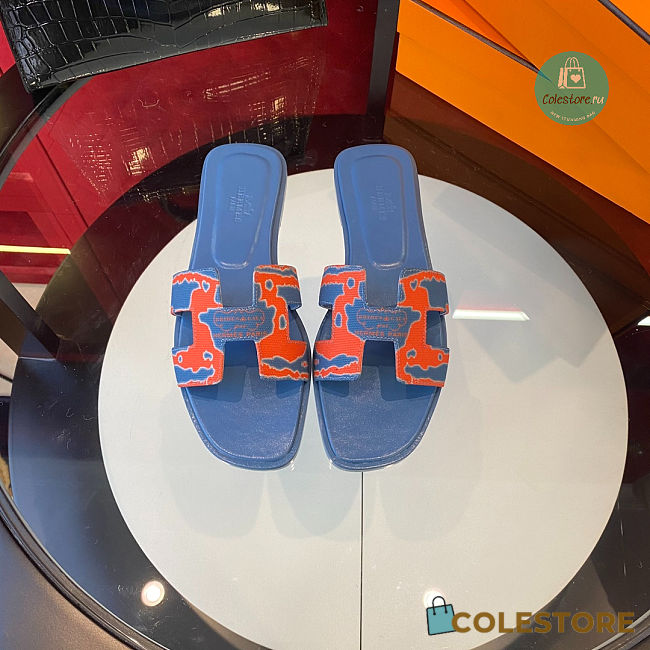 Hermes Slipper Blue/Orange Size 35-40cm - 1