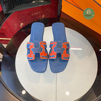 Hermes Slipper Blue/Orange Size 35-40cm