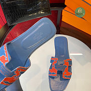 Hermes Slipper Blue/Orange Size 35-40cm - 4