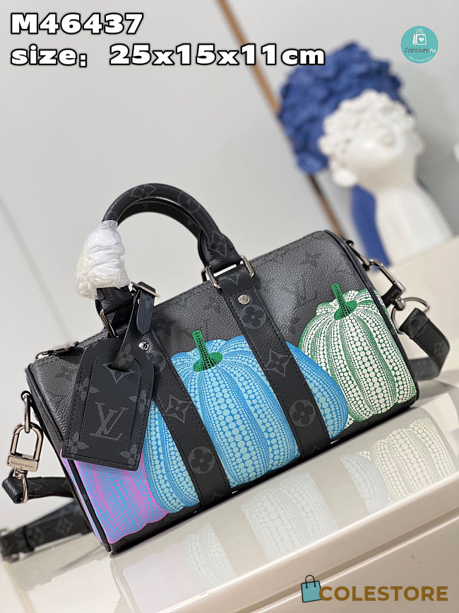 Louis VuittonxYayoi Kusama Keepall Size 25x15x11cm - 1