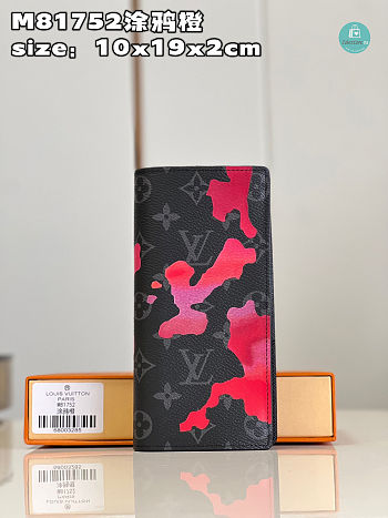  Louis Vuitton Brazza Wallet Pink/Red Size 10x19x2cm